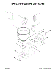 03 - Base And Pedestal Unit Parts parts for Whirlpool Mixer 5KSM193ADBER5 from AppliancePartsPros.com