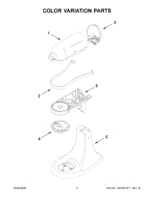 02 - Color Variation Parts parts for Whirlpool Mixer 5KSM193ADBMI0 from AppliancePartsPros.com