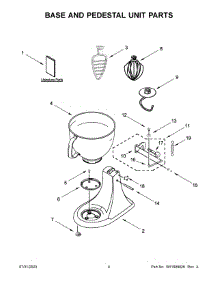 03 - Base And Pedestal Unit Parts parts for Whirlpool Mixer 5KSM193ADEMI5 from AppliancePartsPros.com