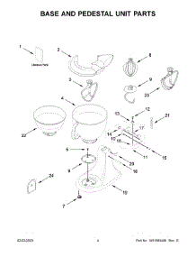 03 - Base And Pedestal Unit Parts parts for Whirlpool Mixer 5KSM195PSABE0 from AppliancePartsPros.com