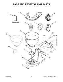 03 - Base And Pedestal Unit Parts parts for Whirlpool Mixer 5KSM195PSAHI5 from AppliancePartsPros.com