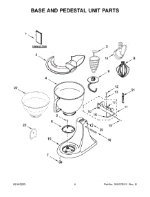 03 - Base And Pedestal Unit Parts parts for Whirlpool Mixer 5KSM195PSBBE0 from AppliancePartsPros.com