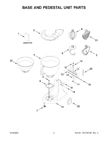 03 - Base And Pedestal Unit Parts parts for Whirlpool Mixer 5KSM195PSBHI5 from AppliancePartsPros.com