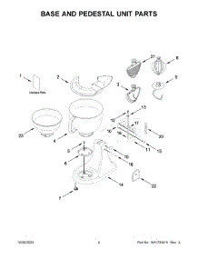 03 - Base And Pedestal Unit Parts parts for Whirlpool Mixer 5KSM195PSEHI5 from AppliancePartsPros.com