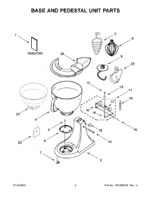 03 - Base And Pedestal Unit Parts parts for Whirlpool Mixer 5KSM195PSTER5 from AppliancePartsPros.com