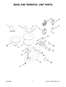 03 - Base And Pedestal Unit Parts parts for Whirlpool Mixer 5KSM195PSZHI5 from AppliancePartsPros.com