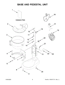 04 - Base And Pedestal Unit parts for Whirlpool Mixer 5KSM60SPXAER0 from AppliancePartsPros.com