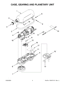 03 - Case, Gearing And Planetary Unit parts for Whirlpool Mixer 5KSM60SPXAER0 from AppliancePartsPros.com