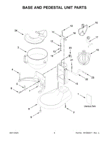 04 - Base And Pedestal Unit Parts parts for Whirlpool Mixer 5KSM60SPXCER0 from AppliancePartsPros.com
