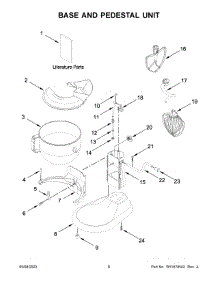04 - Base And Pedestal Unit parts for Whirlpool Mixer 5KSM60SPXEPT0 from AppliancePartsPros.com