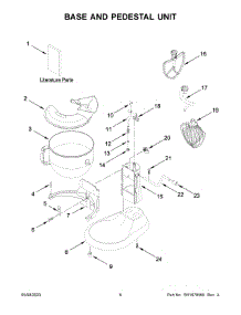 04 - Base And Pedestal Unit parts for Whirlpool Mixer 5KSM70JPXBWH0 from AppliancePartsPros.com