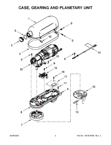 03 - Case, Gearing And Planetary Unit parts for Whirlpool Mixer 5KSM70JPXBWH0 from AppliancePartsPros.com