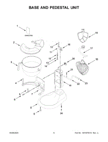04 - Base And Pedestal Unit parts for Whirlpool Mixer 5KSM70JPXECU0 from AppliancePartsPros.com