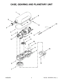 03 - Case, Gearing And Planetary Unit parts for Whirlpool Mixer 5KSM70JPXEOB0 from AppliancePartsPros.com