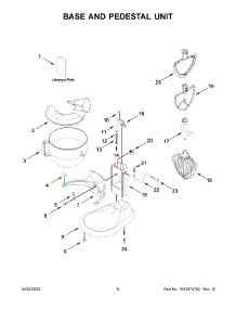 04 - Base And Pedestal Unit parts for Whirlpool Mixer 5KSM70SHXADR0 from AppliancePartsPros.com