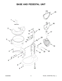 04 - Base And Pedestal Unit parts for Whirlpool Mixer 5KSM70SHXAPP0 from AppliancePartsPros.com