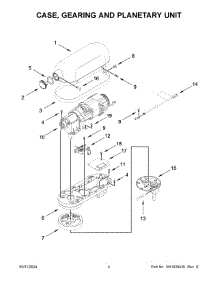 03 - Case, Gearing And Planetary Unit parts for Whirlpool Mixer 5KSM70SHXBAC0 from AppliancePartsPros.com