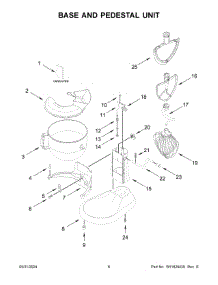 04 - Base And Pedestal Unit parts for Whirlpool Mixer 5KSM70SHXBBM0 from AppliancePartsPros.com