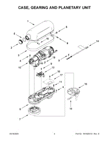 03 - Case, Gearing And Planetary Unit parts for Whirlpool Mixer 5KSM70SHXEMS0 from AppliancePartsPros.com