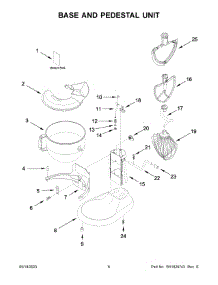 04 - Base And Pedestal Unit parts for Whirlpool Mixer 5KSM70SHXEMS0 from AppliancePartsPros.com