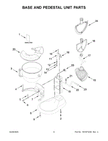 04 - Base And Pedestal Unit Parts parts for Whirlpool Mixer 5KSM70SHXWER0 from AppliancePartsPros.com