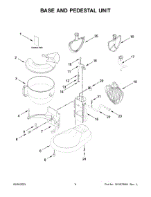 04 - Base And Pedestal Unit parts for Whirlpool Mixer 5KSM70SKXZER0 from AppliancePartsPros.com