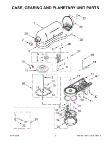 Case, Gearing And Planetary Unit Parts parts for Whirlpool Mixer 5KSM95PSBBS5 from AppliancePartsPros.com