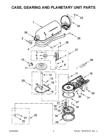 03 - Case, Gearing And Planetary Unit Parts parts for Whirlpool Mixer 5KSM95PSBCU4 from AppliancePartsPros.com