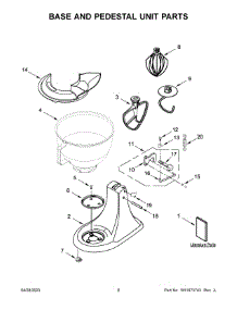 05 - Base And Pedestal Unit Parts parts for Whirlpool Mixer 5KSM95PSBCU4 from AppliancePartsPros.com