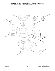 03 - Base And Pedestal Unit Parts parts for Whirlpool Mixer 7KSM195PSZOA5 from AppliancePartsPros.com