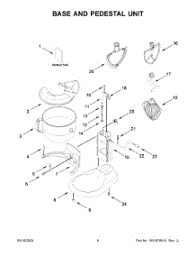 04 - Base And Pedestal Unit parts for Whirlpool Mixer 7KSM70SKXZER0 from AppliancePartsPros.com