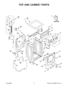 02 - Top And Cabinet Parts parts for Whirlpool Washer 7MMHW6621HC1 from AppliancePartsPros.com