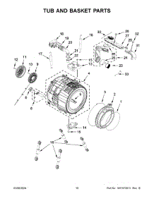 Tub And Basket Parts parts for Whirlpool Washer 8TWFC6810LW0 from AppliancePartsPros.com