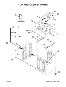 Top And Cabinet Parts parts for Whirlpool Washer 8TWTW5010PW0 from AppliancePartsPros.com