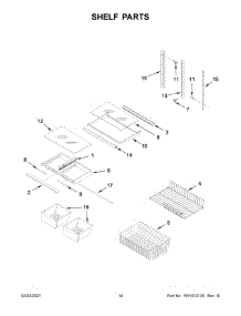 08 - Shelf Parts parts for Whirlpool Refrigerator ABB1921BRB02 from AppliancePartsPros.com