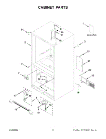 06 - Freezer Door Parts parts for Whirlpool Refrigerator ABB1924BRB05 from AppliancePartsPros.com
