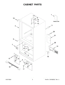 02 - Cabinet Parts parts for Whirlpool Refrigerator ABB1924BRM05 from AppliancePartsPros.com