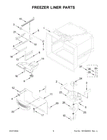 04 - Freezer Liner Parts parts for Whirlpool Refrigerator ABB1924BRM05 from AppliancePartsPros.com