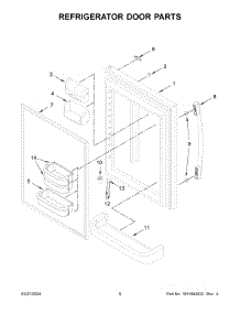 05 - Refrigerator Door Parts parts for Whirlpool Refrigerator ABB1924BRM05 from AppliancePartsPros.com