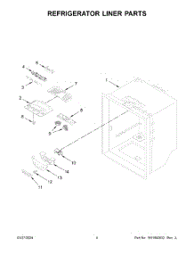 03 - Refrigerator Liner Parts parts for Whirlpool Refrigerator ABB1924BRM05 from AppliancePartsPros.com