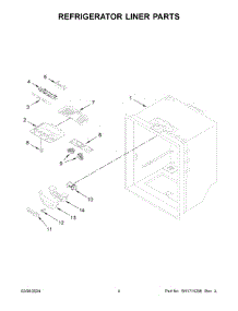 Refrigerator Liner Parts parts for Whirlpool Refrigerator ABB1924BRW05 from AppliancePartsPros.com