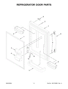 Refrigerator Door Parts parts for Whirlpool Refrigerator ABB2224BRB05 from AppliancePartsPros.com