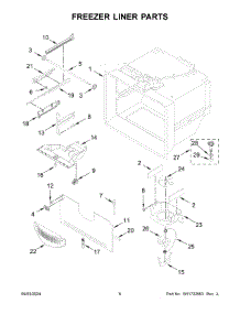 Freezer Liner Parts parts for Whirlpool Refrigerator ABB2224BRB05 from AppliancePartsPros.com