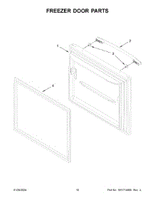 06 - Freezer Door Parts parts for Whirlpool Refrigerator ABB2224BRW05 from AppliancePartsPros.com