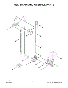 09 - Upper Rack And Track Parts parts for Whirlpool Dishwasher ADB1400AMW1 from AppliancePartsPros.com