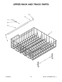 09 - Upper Rack And Track Parts parts for Whirlpool Dishwasher ADB1700ADB3 from AppliancePartsPros.com