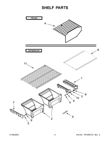 04 - Shelf Parts parts for Whirlpool Refrigerator ART308FFDM11 from AppliancePartsPros.com