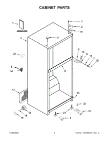 06 - Unit Parts parts for Whirlpool Refrigerator ART308FFDW11 from AppliancePartsPros.com