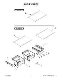 04 - Shelf Parts parts for Whirlpool Refrigerator ART318FFDB11 from AppliancePartsPros.com