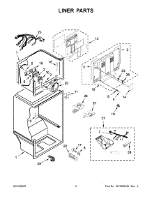 03 - Liner Parts parts for Whirlpool Refrigerator ART318FFDW10 from AppliancePartsPros.com